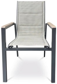 Autronic Scaun de grădină, aluminiu, textil, bej, AZC-S1110 BK
