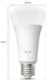 Bec LED reglabil Philips Hue WHITE E27, 13,5W, 230V, 2700K