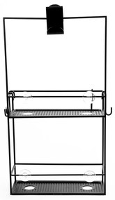 Raft pentru baie negru suspendat din oțel Cubiko – Umbra