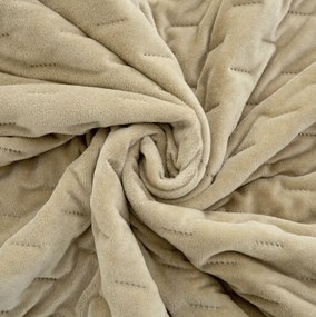 Cuvertura de pat din catifea ASTRALIA, bej Dimensiune: 170 x 210 cm