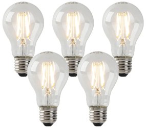 Set de 5 becuri LED E27 transparente 3W 250lm 2200K