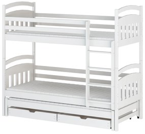 Pat etajat pentru copii 90 cm Anie (Alb). 615009