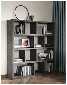 Bibliotecă gri cu aspect de beton 150x159 cm Berlin – TemaHome