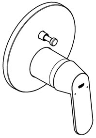 GROHE 24045000 - Baterie EUROSMART cu comutator 2 căi, crom lucios