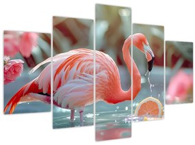 Tablou - Flamingo în iaz (150x105 cm)