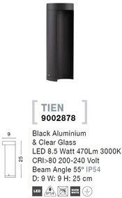 Stalp LED mic pentru iluminat exterior IP54 TIEN