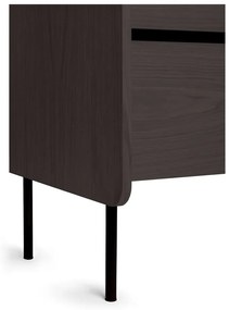 Comodă neagră înaltă cu aspect de lemn de stejar 80x82 cm Wrap – Bonami Selection