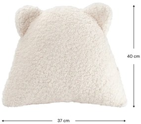 Pernă decorativă pentru copii crem cu tapițerie din țesătură bouclé Bear – Wigiwama