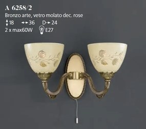 Aplica de perete din alama 2 brate design italian 6258