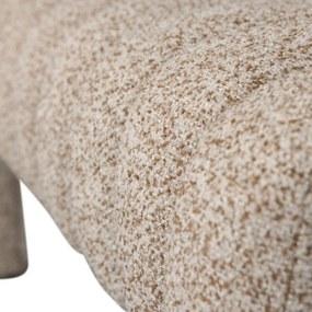 Bancă maro deschis capitonată cu tapițerie din țesătură bouclé Frex – WOOOD