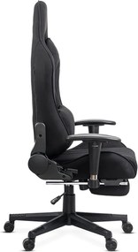 Scaun gaming negru din stofa, reglabil si modern OFF 296
