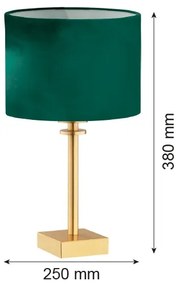 Lampă de masă ABBANO 1xE27/15W/230V alamă/verde Argon 8106