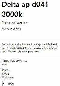 Aplica LED ambientala Delta ap d041 3000k alba