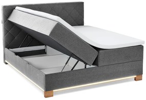Pat boxspring gri cu spațiu de depozitare 180x200 cm Messina – Meise Möbel
