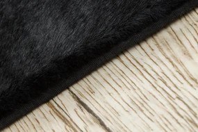 Covor modern de spălat POSH shaggy negru, antiderapant, gros