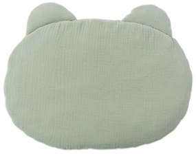 Pernuta copii cu urechiuse din muselina dubla Kidizi Mint, 38x26 cm, 0-2 ani