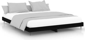 vidaXL Cadru de pat, negru, 200x200 cm, lemn prelucrat