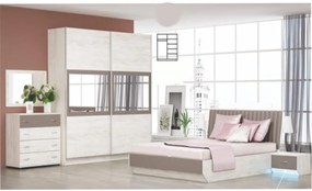 Dormitor GLOBAL108 - oak blanco/dark capucino