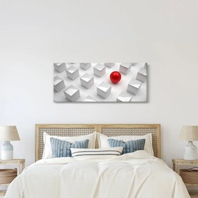 Tablou cu abstracție - cub cu bilă (120x50 cm)