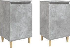 vidaXL Noptiere, 2 buc., gri beton, 40x35x70 cm, lemn prelucrat