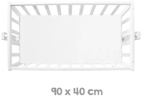 Pătuț leagăn alb cu roți și baldachin 40x90 cm Little stars – Roba