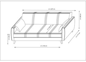 Canapea extensibilă KORFU, 3 locuri, bej