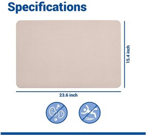 Covoraș de baie bej din diatomit 39x60 cm Simi – Wenko