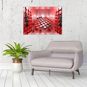 Tablou pe sticlă cu abstracți din butoane (70x50 cm)