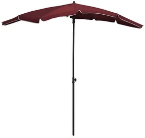 vidaXL Umbrelă de grădină cu stâlp, roșu bordo, 200x130 cm
