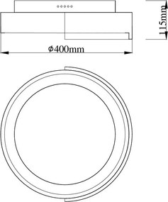 Plafoniera LED design circular Aruba 40cm negru