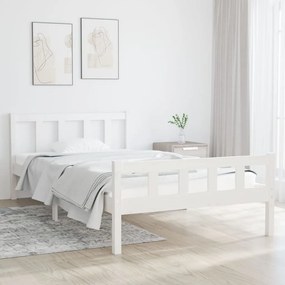 810665 vidaXL Cadru de pat, alb, 90x200 cm, lemn masiv