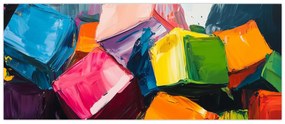 Tablou - Cuburi colorate (120x50 cm)