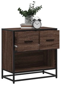 vidaXL Noptiera stejar maro 60x31x60 cm lemn prelucrat si metal