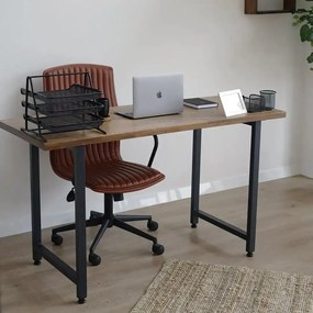 Masa bucatarie  lemn,Solid Wood, natural-negru,140x60x75 cm, 30077