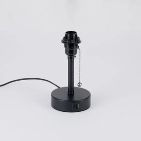 Brilagi - Lampă de masă TABLON cu port USB 1xE27/25W/230V negru/crem