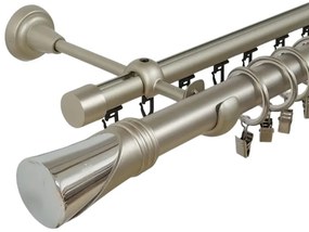 Galerie dubla duncan , teava neteda si profil,grosime 25 si 19mm, crom mat (Alege marime: 200 cm)