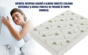 Saltea Model S9, Cu memorie, Ortopedica, Inaltime 24 cm, Husa Aloe Vera - 200x200cm