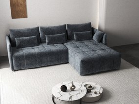 Colțar extensibil dumonde cu ladă de depozitare si sezut confortabil din spuma high-density, Malta Euphoria Grafit II 235x185 cm