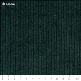 Canapea verde-închis extensibilă cu tapițerie din catifea reiată 196 cm Base – Karup Design