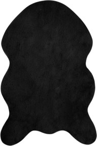 vidaXL Covor din de iepure sintetic antiderapant Olite Negru Poliester