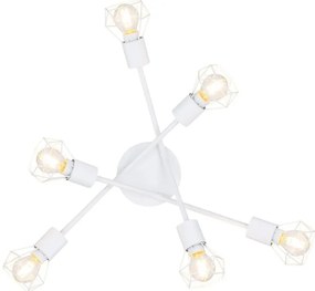 Plafoniera cu 6 spoturi design industrial XARA I alb