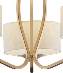 Brilagi - Lustră pe tijă SAPHIRE 3xE27/15W/230V Ø 66 cm crem/auriu/patină