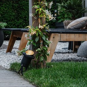 Spotlight cu pichet pentru gradina negru inclusiv cablu si priza IP65 - Done