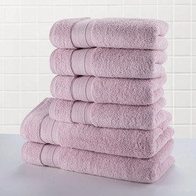 Set prosoape frotir MEXICO roz prăfuit, 6 buc
