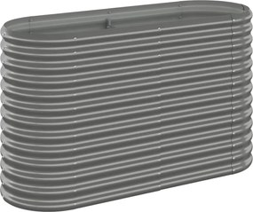vidaXL Strat înălțat grădină gri 114x40x68cm oțel galvanizat