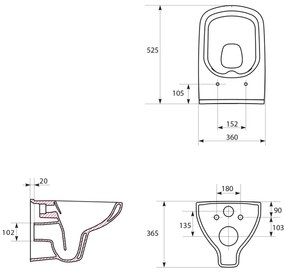 Vas wc suspendat rimless Cersanit Colour New, alb