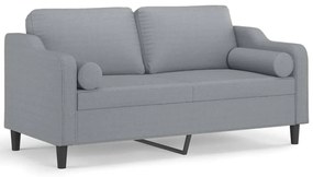 3200845 vidaXL Canapea cu 2 locuri cu pernuțe, gri deschis, 140 cm, textil
