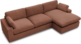 Colțar portocaliu cu tapițerie din catifea reiată Belair – Bobochic Paris