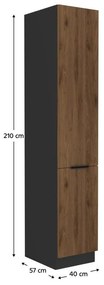 Dulap de bucătărie pentru alimente Monzesa 40 DK 210 2F (nuc okapi + negru . 1096974