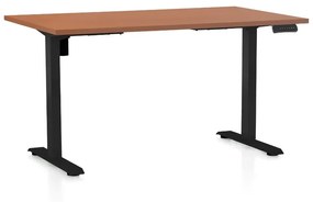 Masa inaltime reglabila OfficeTech B, 140 x 80 cm, bază neagră, cireașă